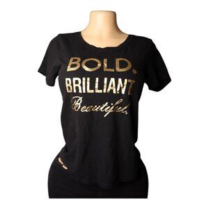#810 Color Thread Women's Small Black T-Shirt Bold, Brilliant Beautiful